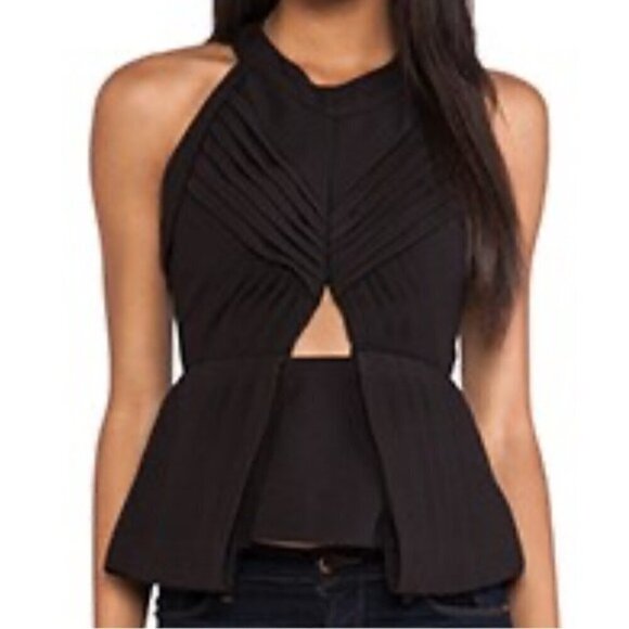 Finders keepers black structured back zip cut out top size small - Picture 1 of 8